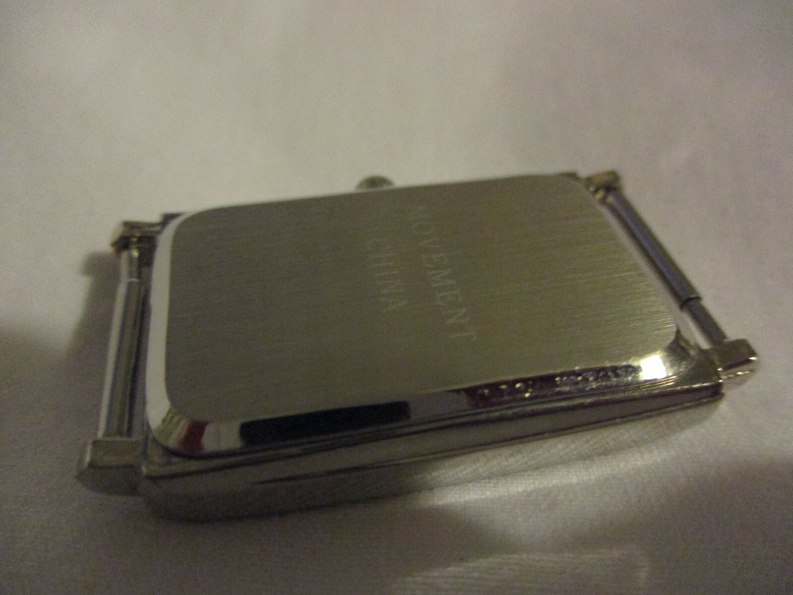 Wristwatch Silver Toned Rectangular White & Blue … - image 5