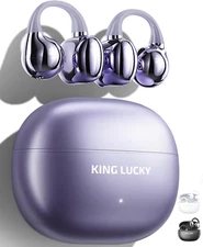 King Lucky Clip-On Earbuds,Open Ear Earbuds Wireless Bluetooth 5.4, Lightweight 