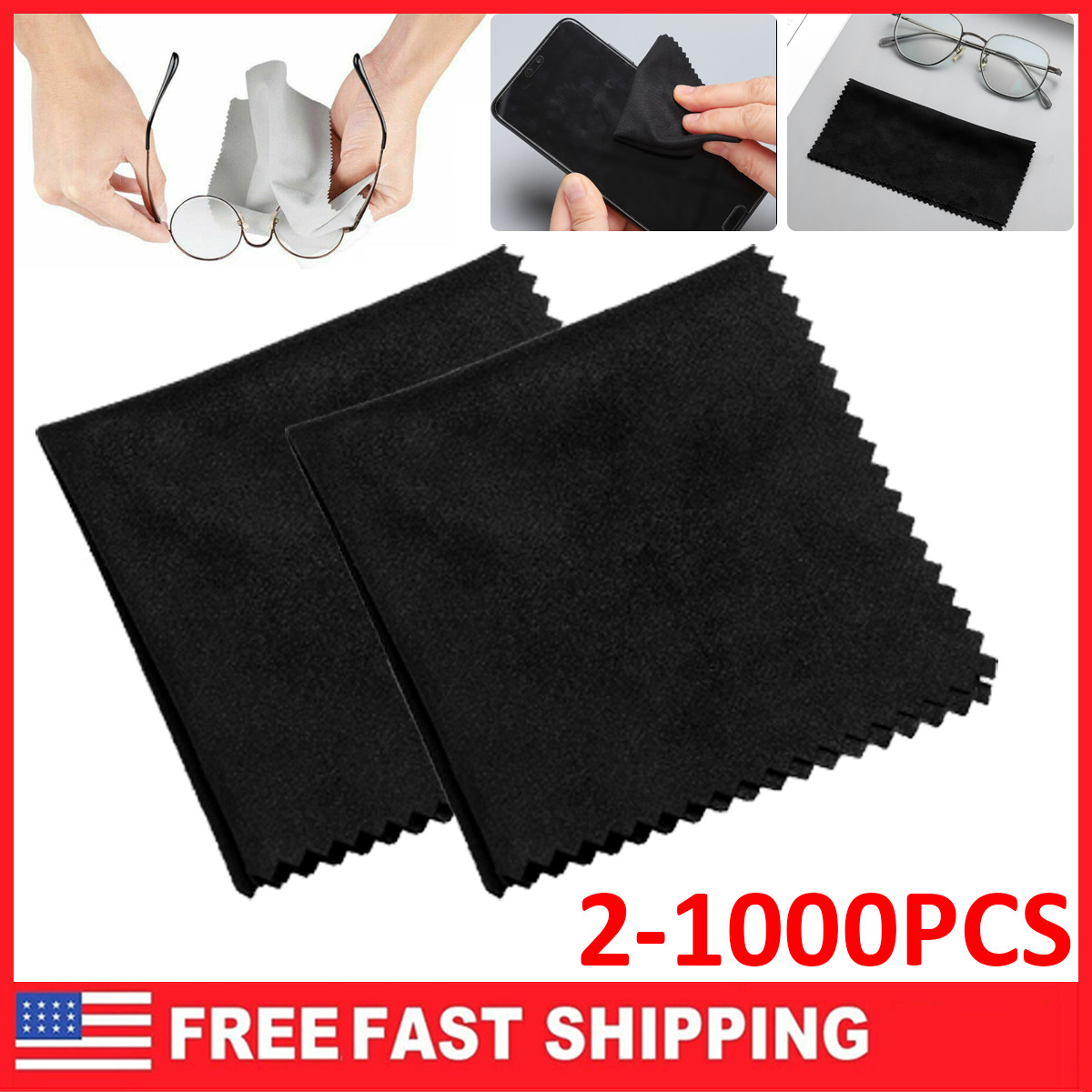 Wholesale Silk Suede Eye Glasses Cleaning Cloth For Phone Screen Camera Len USA