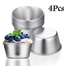 4 pz stampi per budini in acciaio al carbonio grande tazza per muffin antiaderente stampo per torta cupcake Regno Unito