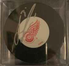 Detroit Red Wings Andreas Lilja Signed Autographed NHL puck COA