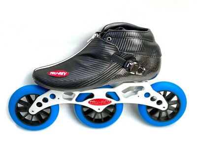 Trurev 2021 Pro Inline Speed Skating Skate - 3 Wheel Aluminum Frame