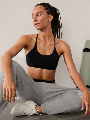 Athleta Transcend Scoop Bra A-C Yoga Studio Pilates | Black Large  #413241 NEW