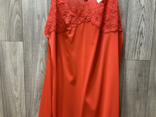 Vintage NWT Warner's Nylon Slip Red Nightgown Dress Lace size 40a - Picture 5 of 10