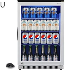Weili 20 Inch Built in Beverage Refrigerator with Lock, Under Counter  U