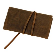 Passatore Pfeifenbeutel + Ständern, braunes Leder, Platz für 2 Pfeifen & Zubehör