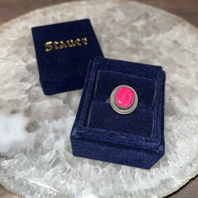 Vintage Stauer  Jewelry: Oval Ruby Ring Size 7 (5 1/2 CTW)