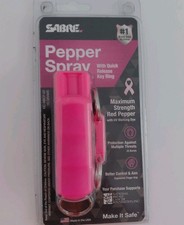 Sabre Pepper Spray Pink Quick Release Key Ring UV Marking Dye Made in the USA