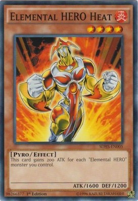 Elemental HERO Heat - SDHS-EN005 - Common - 1st Edition - Damaged