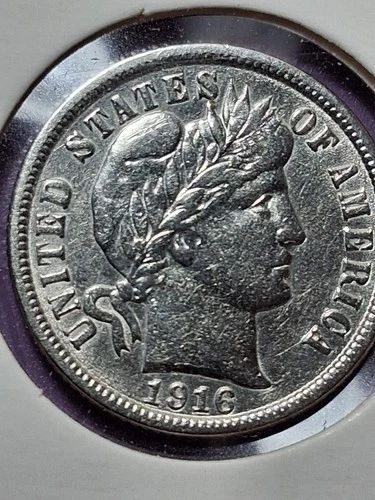 1916-P BARBER DIME. AU CONDITION.GREAT STRONG DETAILS.