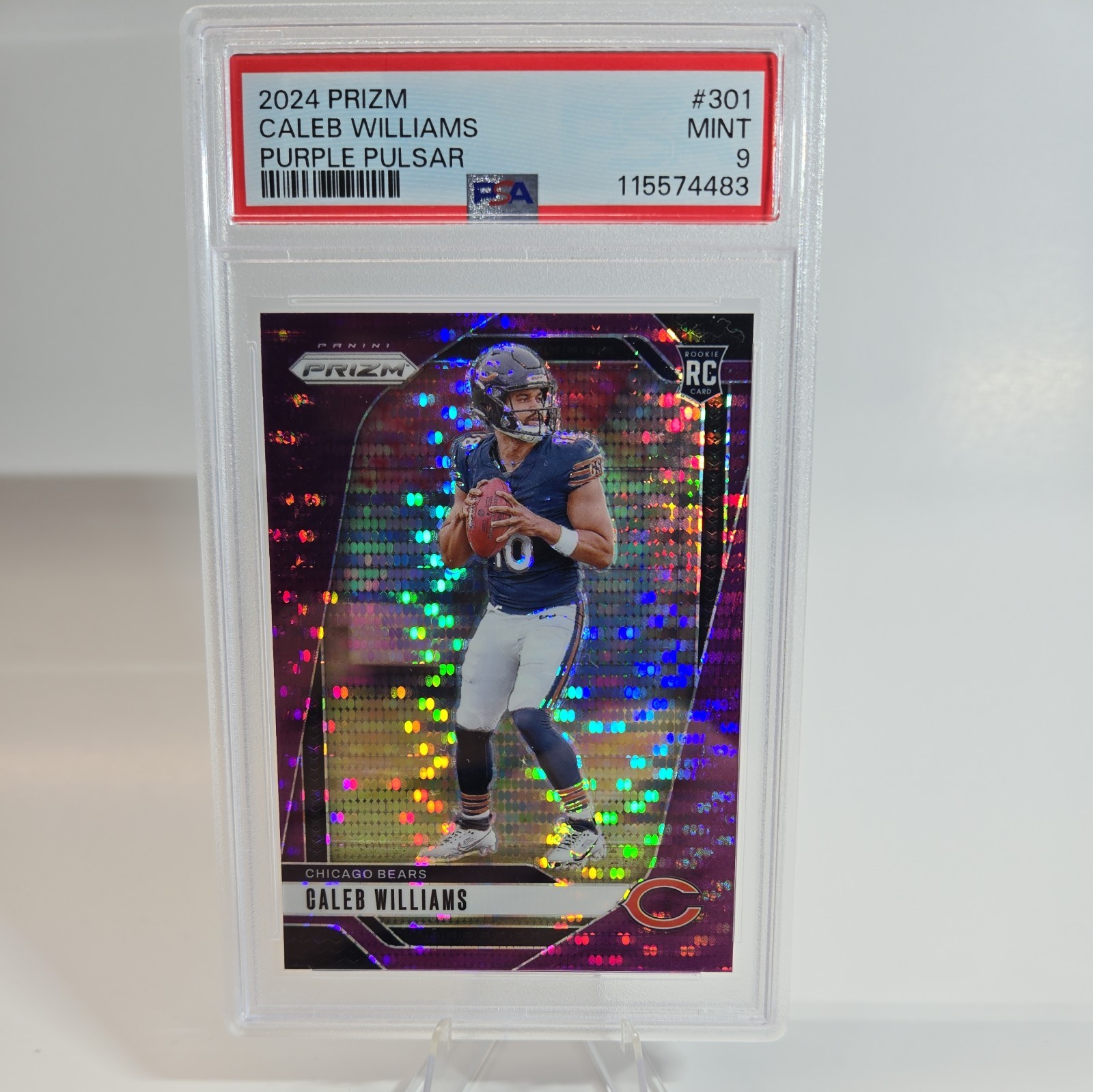 2024 Panini Prizm Caleb Williams #301 Purple Pulsar Prizm (RC) PSA 9 🔥 BEARS