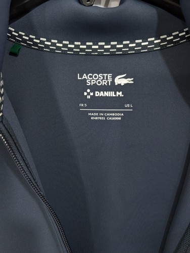Lacoste Sport Daniil Medvedev Zip Sweatshirt Large Men Tennis Jacket pockets - Picture 4 of 12