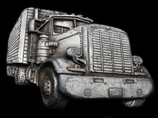 NA05156 VINTAGE 1977s BERGAMOT CUT-OUT  SEMI-TRUCK  PEWTER BELT BUCKLE