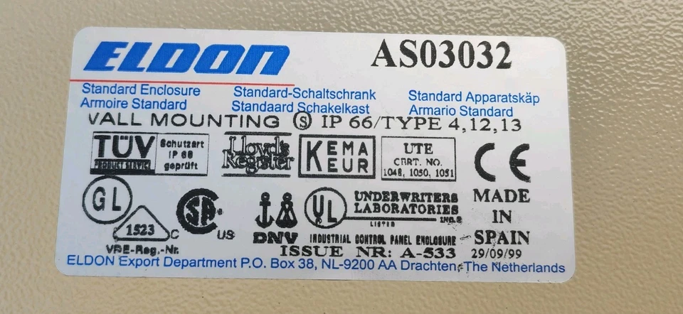 Eldon AS03032 Schaltschrank Metallschrank Wandgehäuse NEU - Bild 2 von 4