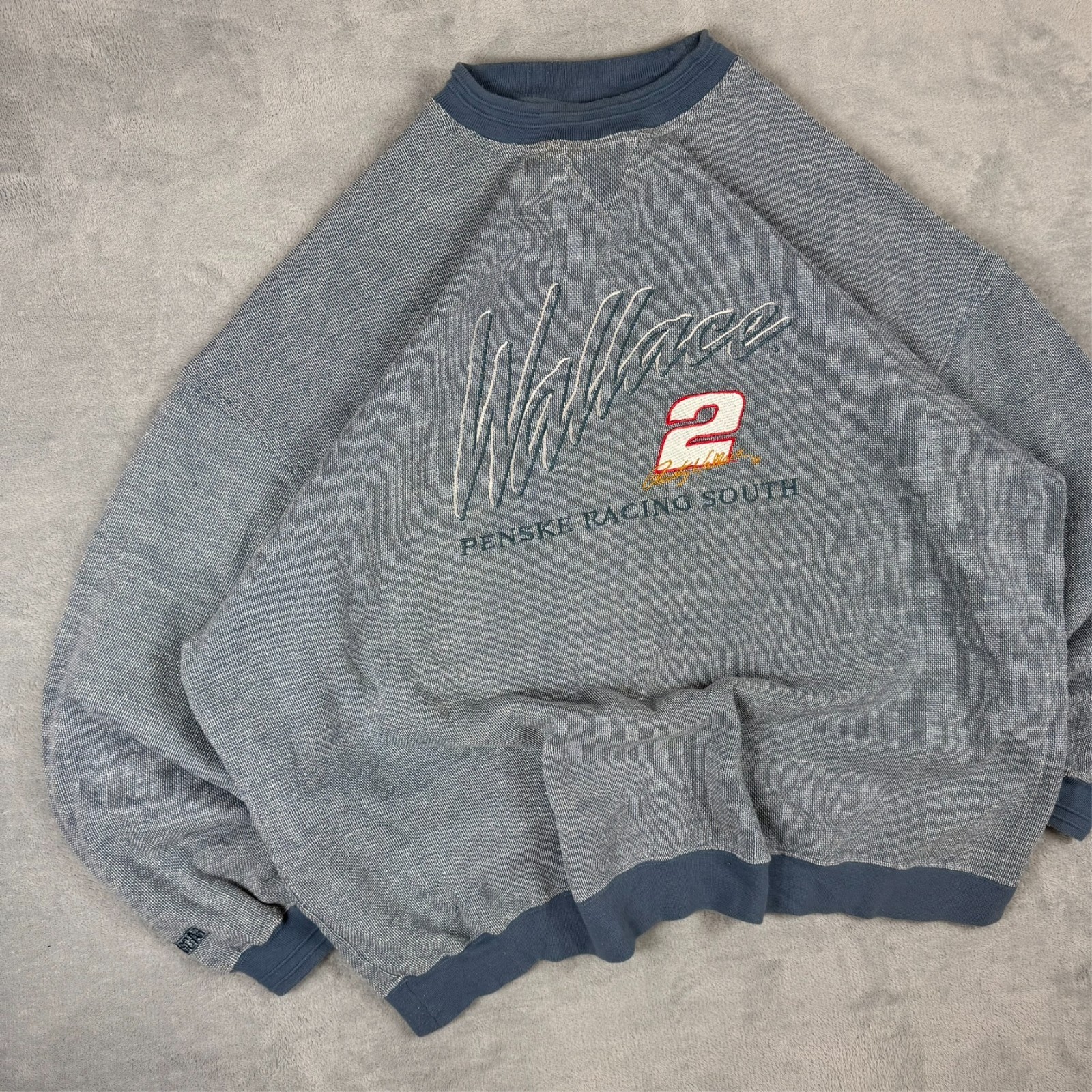 Vintage Chase Authentics 90's Rusty Wallace Nascar Blue Oversized 2XL Sweatshirt image 2
