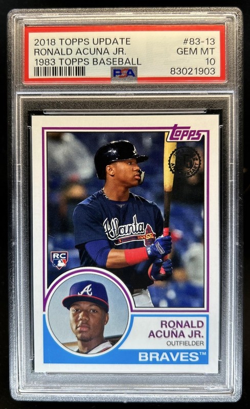 2018 Topps Update Ronald Acuna Jr. 1983 RC Rookie #83-13 Braves PSA 10 GEM MINT