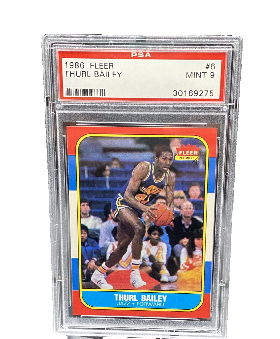 1986-87 Fleer Thurl Bailey #6 PSA 9 Utah Jazz