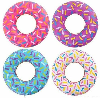 4 Assorted 18'' Sprinkle Donut Inflatable Pool Party Decoration Float Blow Up Toy