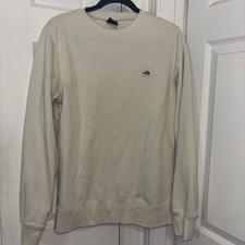 The North Face Heritage Patch Men's Crewneck Sweatshirt Sz S Cream