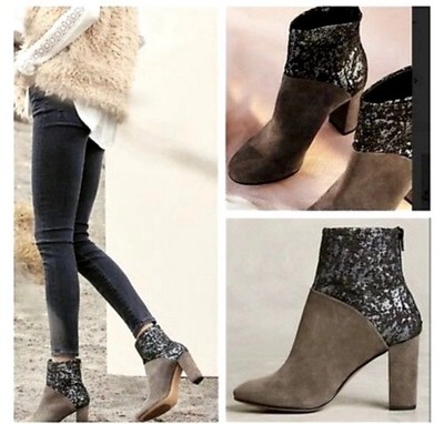Cubanas Womens Suede Gray  Boots Booties 7 Mixed media