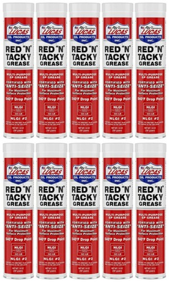 #ad Case of 10 Lucas Oil 10005 30 Red N Tacky Multi Purpose Grease 14 oz. Cartridges $44.65