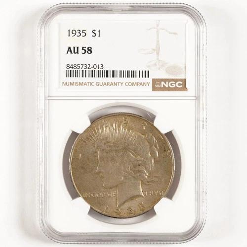 1935 Peace Dollar $1 AU58 NGC Better Date 31333