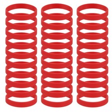 100pcs, Silicone Bracelets Wristbands Elastic Blank Sports Bands Red