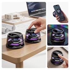 Magnetic Bluetooth Speaker Portable Mini Wireless Stereo RGB Light Phone Holder