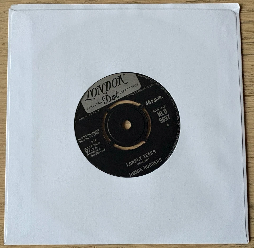 JIMMIE RODGERS FACE IN A CROWD 7" LONDON (1963) NR MINT MINUS POP ENGLAND - Image 3 of 3