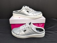Ryka Viv Classic Fixed Lace Slip On Casual Women's Mule Sneaker US 7.5 Silver