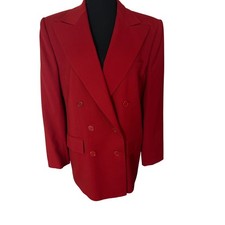 Vintage Lauren Ralph Lauren red double-breasted wool blazer, Made in USA Lg