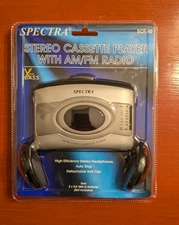 New Spectra SCR-60 Stereo Cassette Player New Old Stock Xtra Bass AM/FM Radio