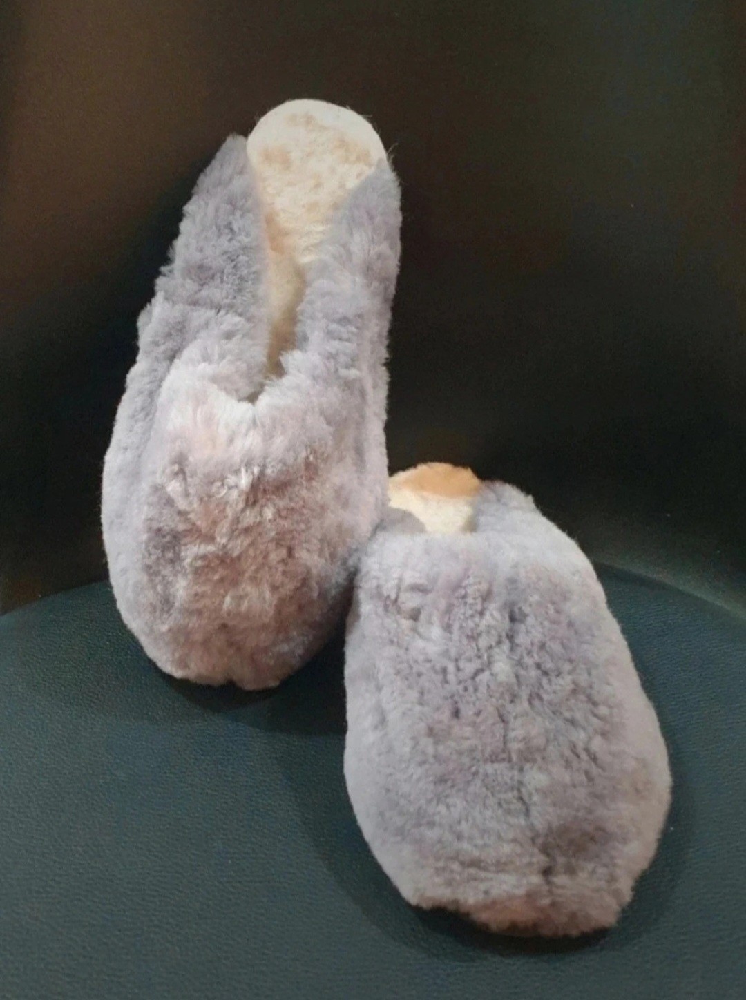 SAOLA Pantofole da casa in pelle di pecora viola scarpe di lana calde accoglienti pelliccia suola rigida 38 EU 5 UK