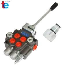 2 Spool Hydraulic Directional Control Valve 3600 PSI BSPP+Conversion Plug 11 GPM