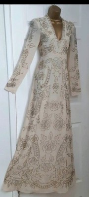 Needle &Thread Ivory Maxi Dress, Embellished Evening Gown. Size8 BNWT. Eid/Party