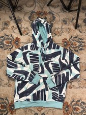 Sudadera con capucha Nike para hombre mediana verde azulado con logotipo Nike polar canguro sudadera