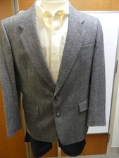 Hart Schaffner Marx Wool Sport Coat Suit Jacket Barleycorn Tweed Casual 44 L