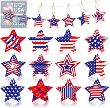 24Pcs 4Th of July Hanging Ornaments Independence Day Tree Decorations for White