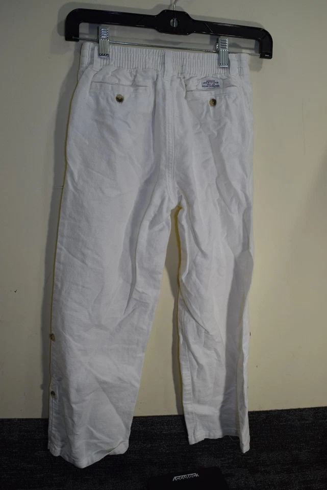 Pantalones capri Janie & Jack 2013 cintura elástica mezcla de lino blancos niñas 8 25x23 Foto 4 de 4