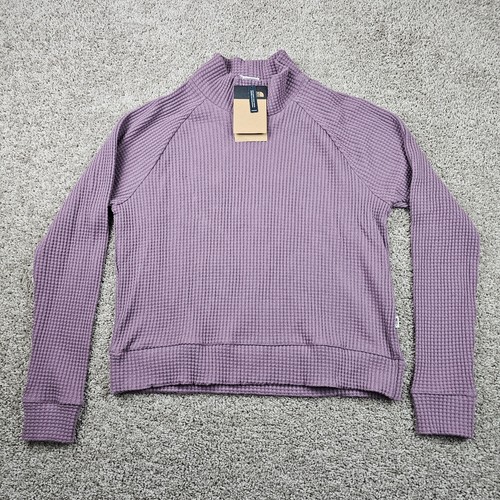 The North Face Womens Chabot Mock Neck Long Sleeve Sweater Sz M Purple Mauve NWT