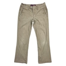 Gloria Vanderbilt Amanda Khaki Tan Textured Straight Leg Pants Womens Size 6
