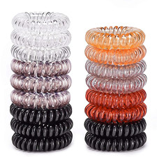 Hair Ties, 17 Pack Spiral Coils for Thick and Thin Hair - No Crease Ponytail Hol