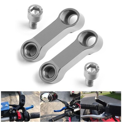 Pair ALU Motorcycle Mirror Extenders-Riser-Extension Ti 10mm Fit for Honda