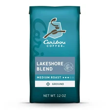 Caribou Coffee Lakeshore Blend Premium Medium Roast Ground Coffee, Arabica 12 oz