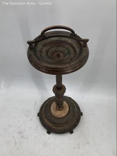 Vintage Gold brass Metal Designer Smoking Free Standing Ashtray