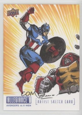 2023 Upper Deck Allegiance Avengers vs X-Men 1/1 Leno #SKT Auto Sketch 1du0