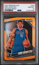2024 PANINI PRIZM BLACK ORANGE PRIZM #253 DIRK NOWITZKI 8/49 PSA 10