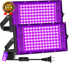2 Pack 100W LED Black Light IP66 Waterproof, Outdoor Blacklight Flood
