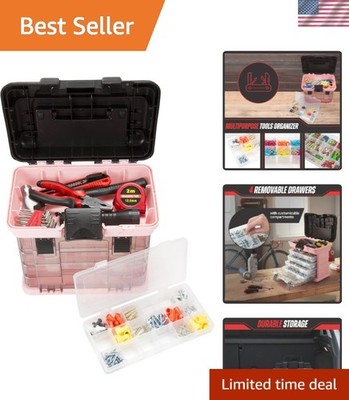 Portable Pink Storage Case for Crafts and Small Tools - Lightweight & Versatile