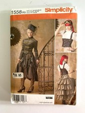 Uncut Simplicity 1558 RS Misses Sizes 14 - 22 STEAMPUNK JACKET SKIRT TOP CORSET